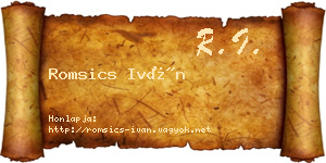 Romsics Iván névjegykártya